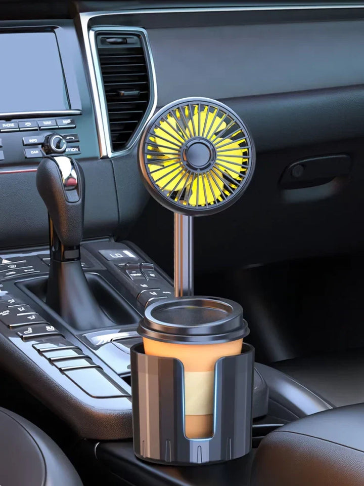 2-in-1 Car Cup Holder Fan with Adjustable Cooling and USB Charging | Kalsten