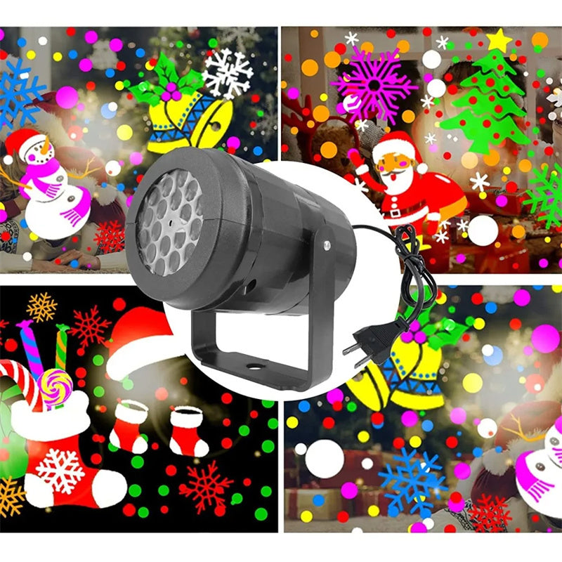 Outdoor LED Snowflake Christmas Projector (16 Patterns)