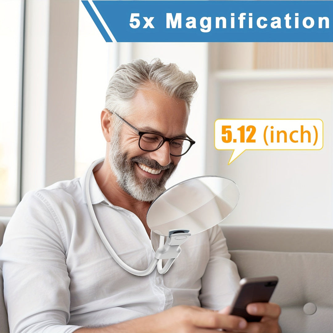 Kalsten | 5X Magnifying Glass Pro – Hands-Free Adjustable Neck Magnifier for Reading, Crafts & Seniors