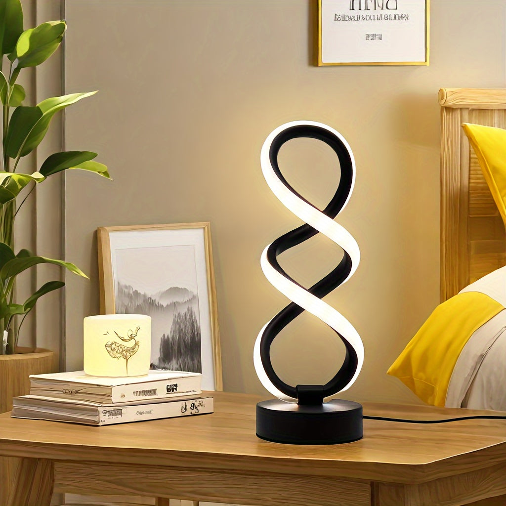 SpiraLux - Elegant Spiral Table Lamp with Color Choice Kalsten