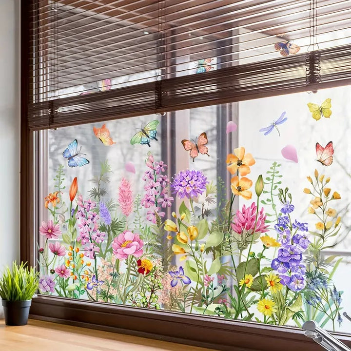 Kalsten | 💐 Colorful Floral Bouquet Window Sticker 🖼️ (Removable without leaving marks)