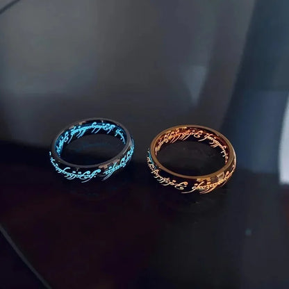 Sandsberg | Glow Ring | Luminous Elvish Script | Multiple Colors