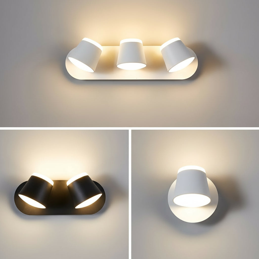 LED Wall Sconce – Adjustable Up Down Light Black Aluminum (13cm / 5in) | Kalsten