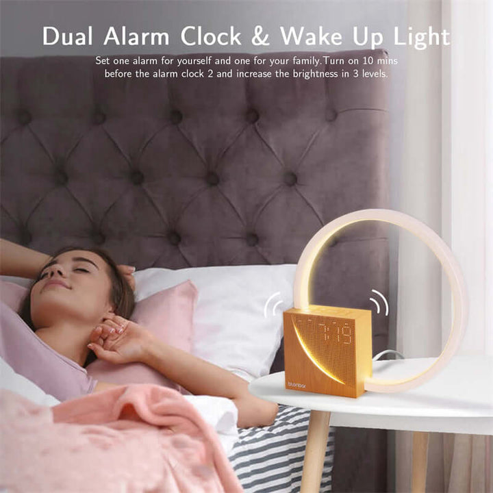 Bedside Lamp Touch Table Lamp With Natural Sounds, Desk Lamp With Alarm Clock, Touch Control 3 Levels Brightness Home Decor | Kalsten