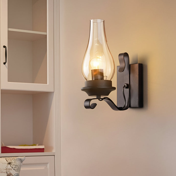 Glass Wall Sconce – Industrial Retro Iron Vintage E27 (20x30cm) | Kalsten