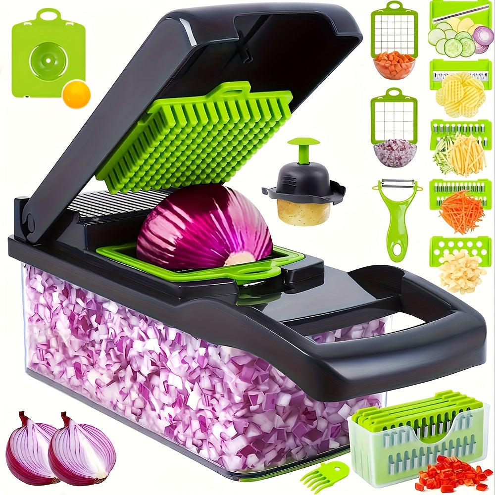 Multifunctional Vegetable Cutter 16-in-1 with Catch Container | Kalsten
