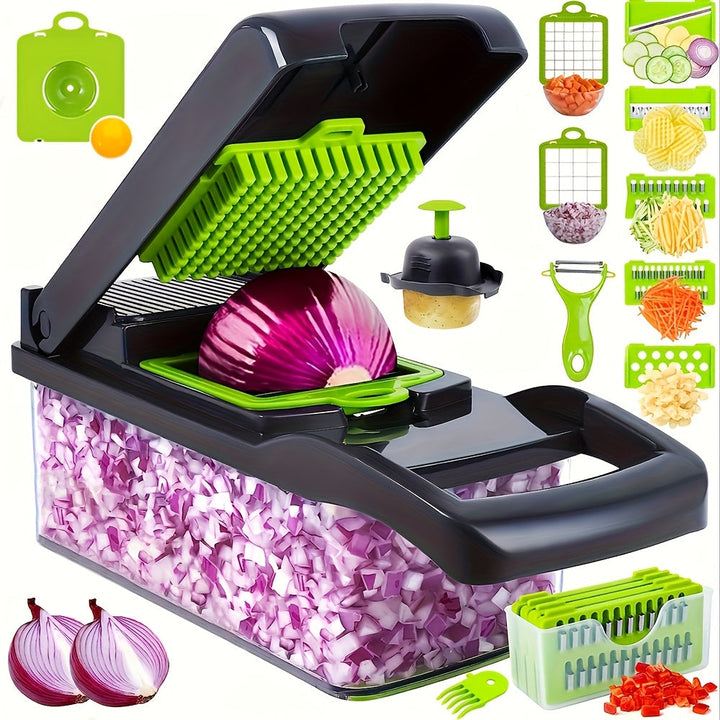 Multifunctional Vegetable Cutter 16-in-1 with Catch Container | Kalsten