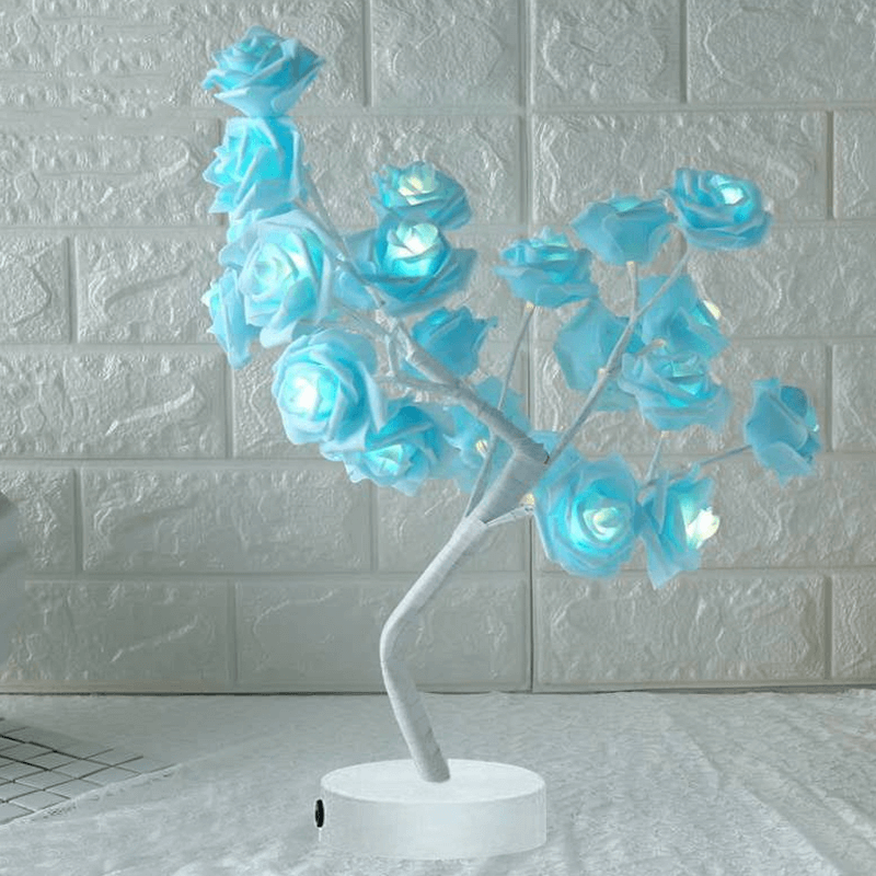 Rose Flower Lamp USB Battery Operated LED Table Lamp Bonsai Tree Night Lights Garland Bedroom Decoration Lights Home Decor | Kalsten