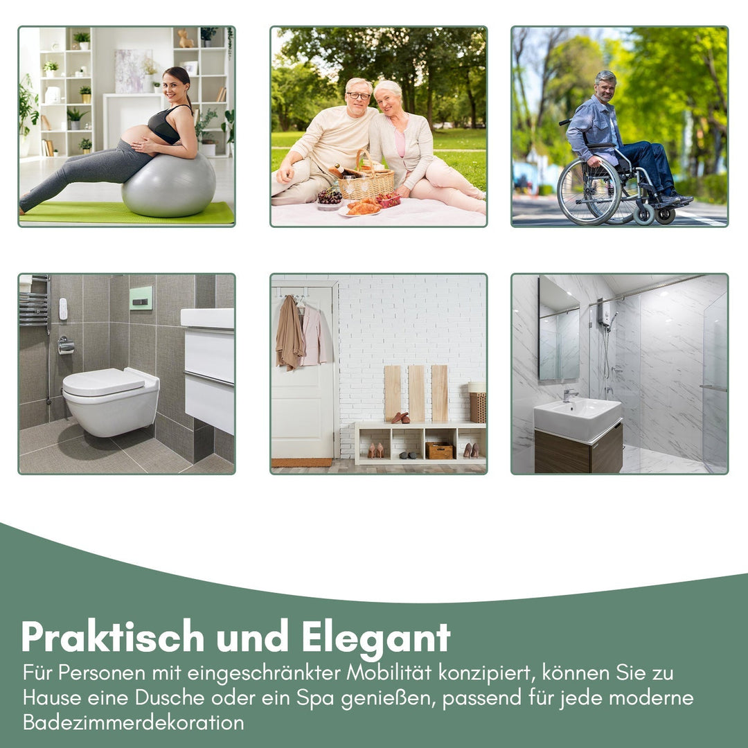 Foldable shower seat with armrests wall-mounted | Kalsten