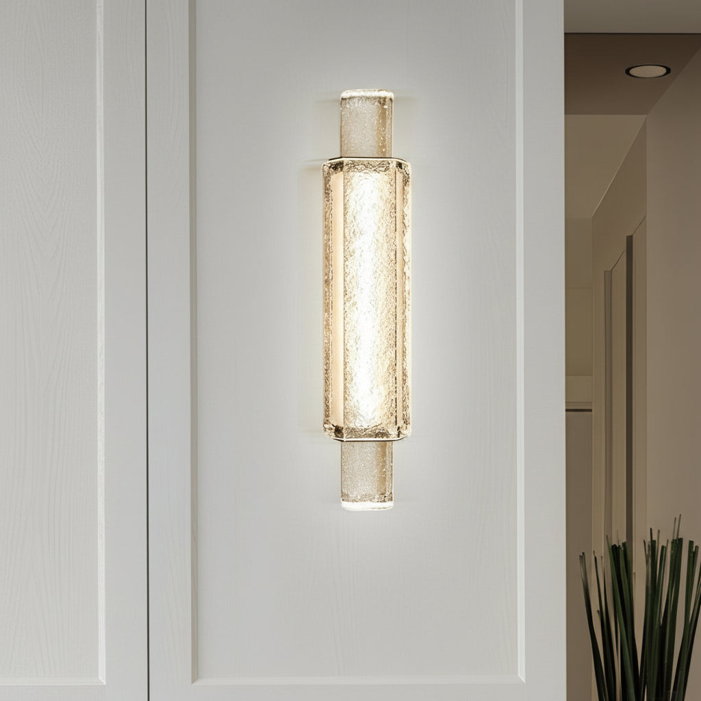 LED Wall Sconce Light – Modern Minimalist Crystal Titanium Gold (Small / Large) | Kalsten