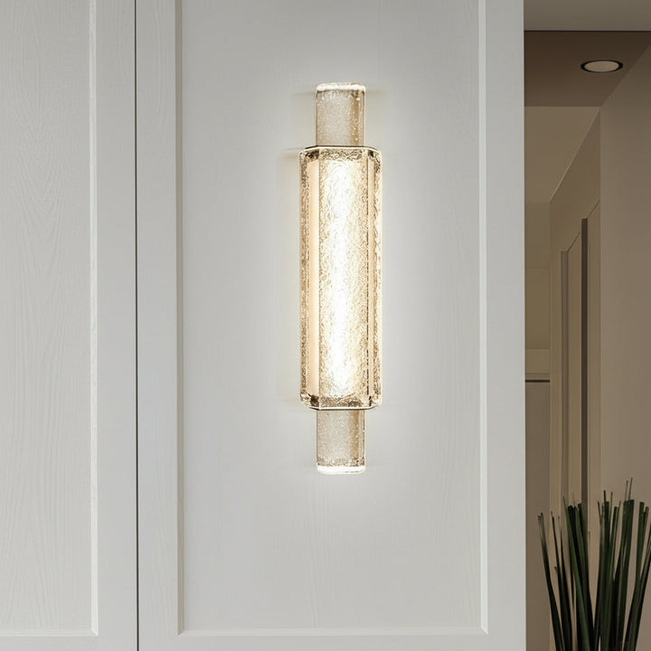 LED Wall Sconce Light – Modern Minimalist Crystal Titanium Gold (Small / Large) | Kalsten