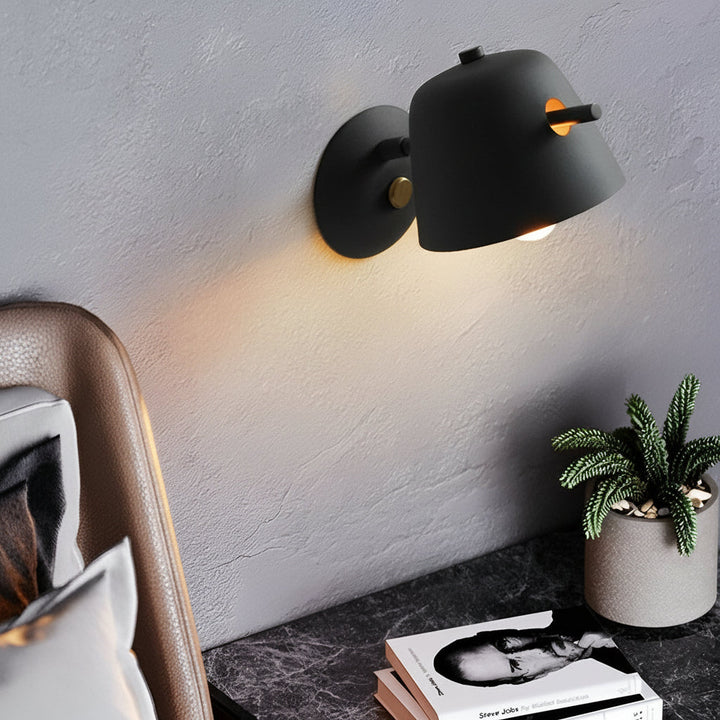 Metal Wall Sconce – Nordic Hat Style Matte Iron E27 (15x28cm) | Kalsten