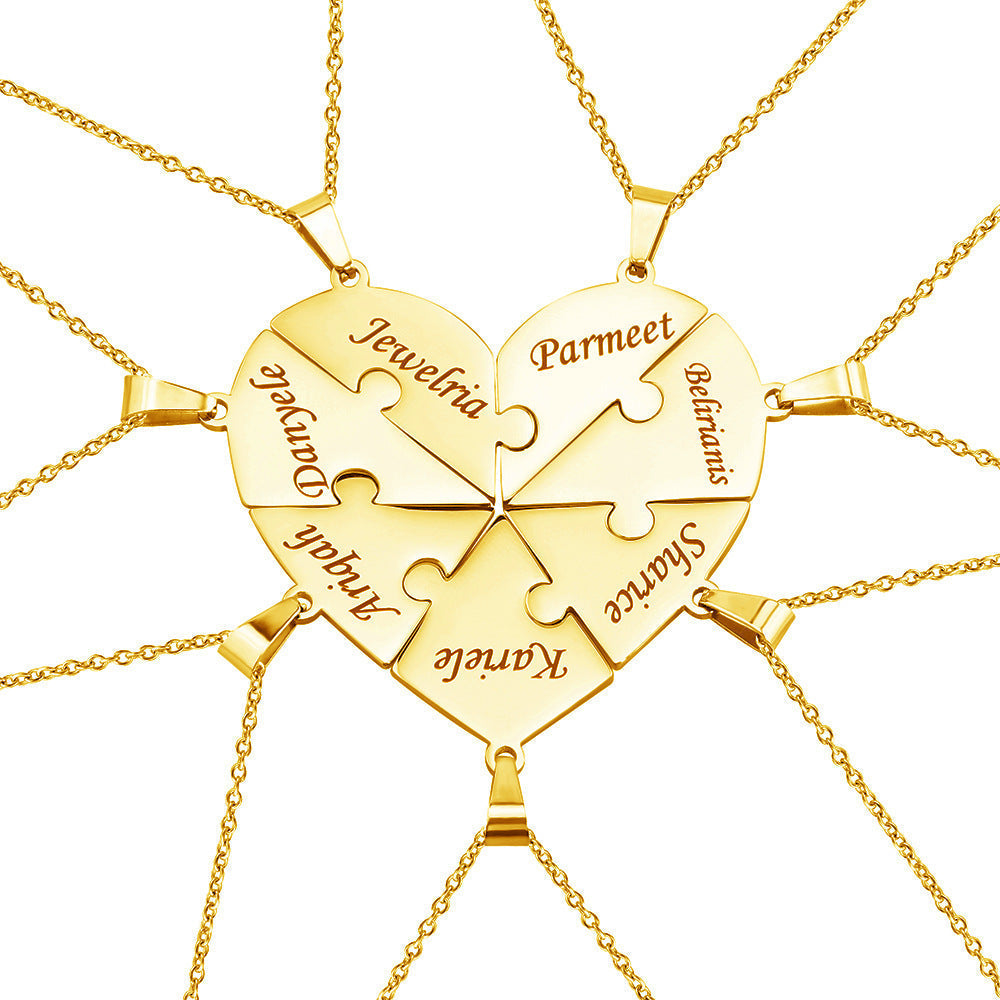 Kalsten | Personalized Family Heart Puzzle Necklace