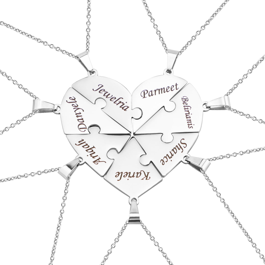 Kalsten | Personalized Family Heart Puzzle Necklace