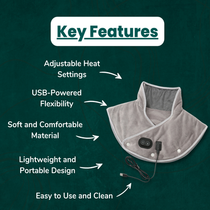 BowLift | Neck Heating Pad & Massager | Neck and Shoulder Heat for Muscle Relaxation | Adjustable Settings for Stress Relief | Targeted Neck Pain and Relaxation