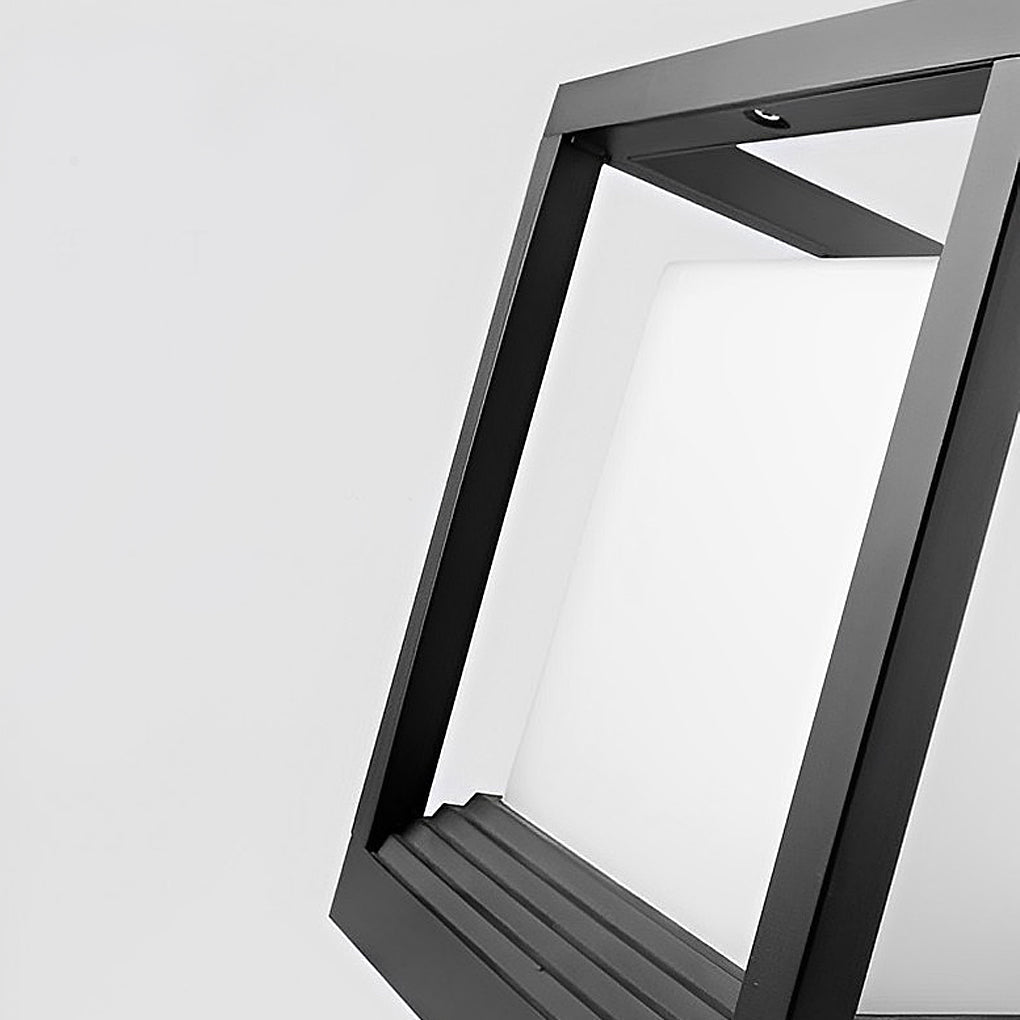 Minimalist Square Waterproof LED Black Modern Solar Fence Post Lights | Kalsten