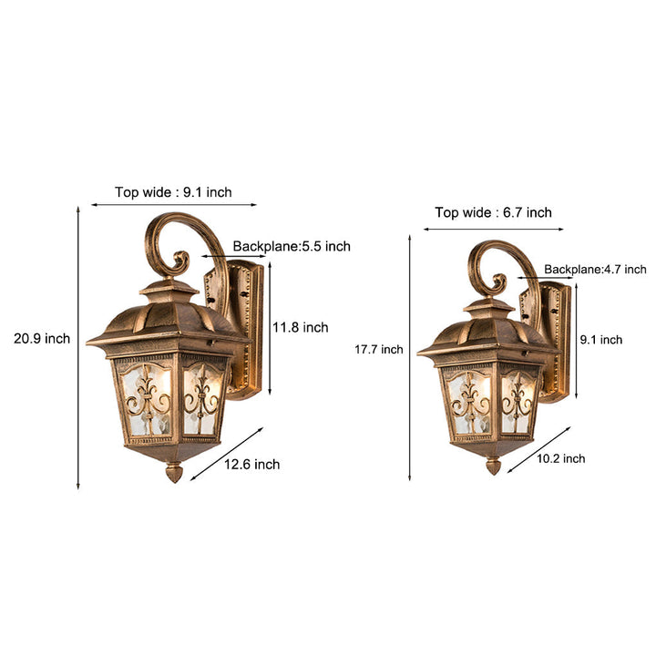 Waterproof Retro Elegant LED Glass European Style Outdoor Wall Lights | Kalsten