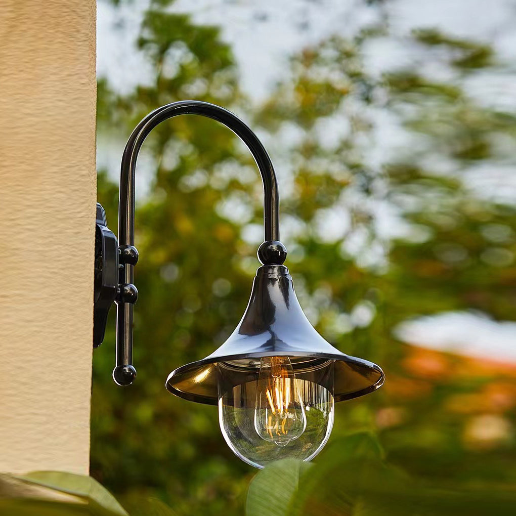 Creative Trumpet Shaped Waterproof LED Black Vintage Outdoor Wall Lamp | Kalsten