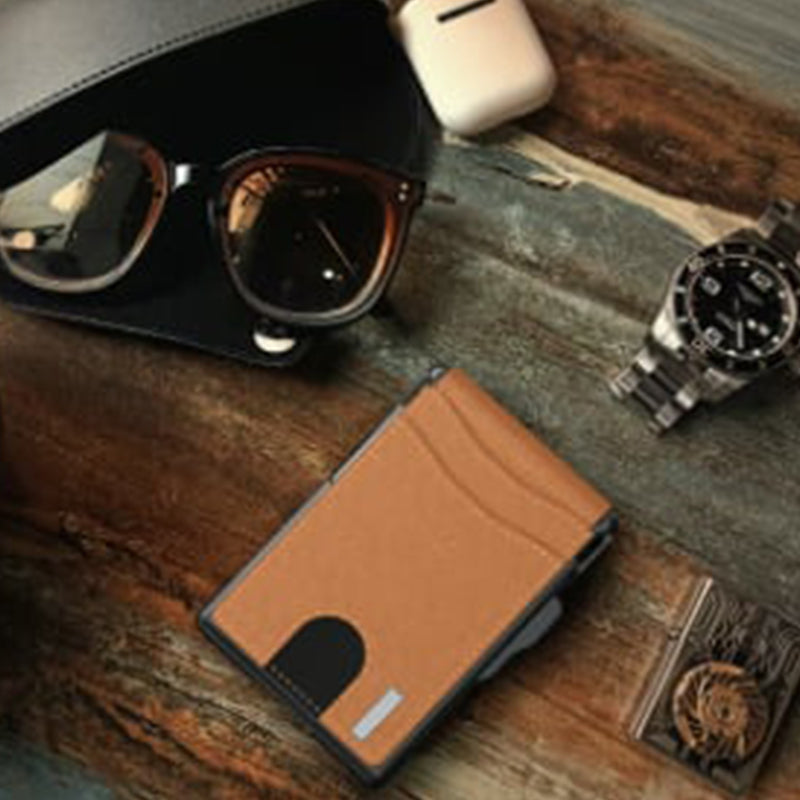 Kalsten | Men's Business Style PU Leather Card Slots for AirTag
