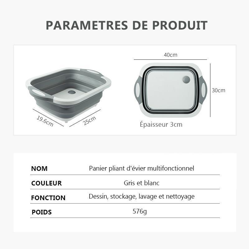 Folding Cutting Board with Dish Bin | Kalsten