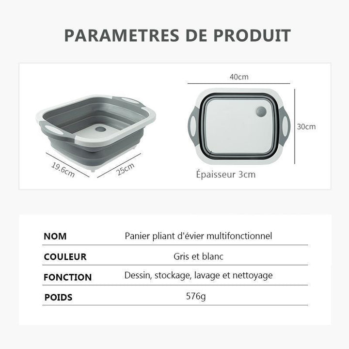 Folding Cutting Board with Dish Bin | Kalsten
