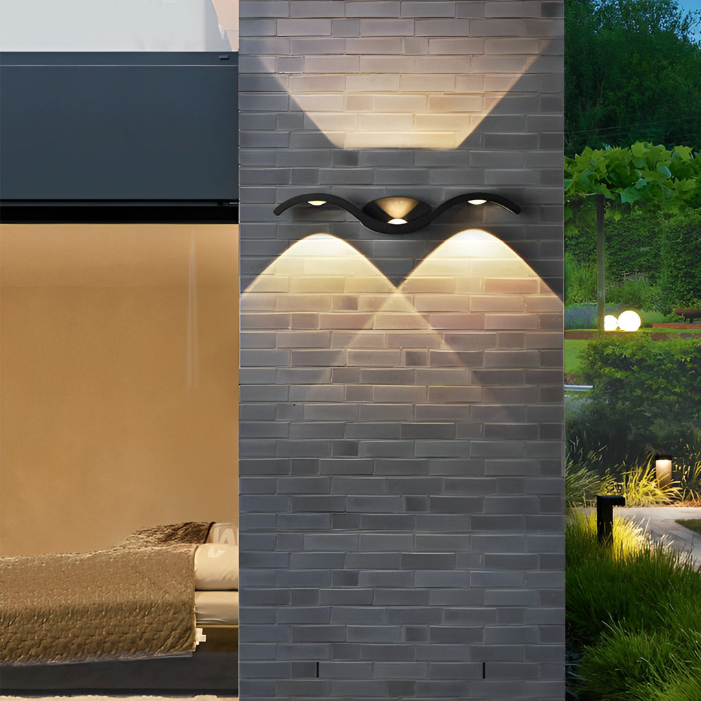 Outdoor Seagull Creative Wavy Wall Mounted Up Down LED Lighting | Kalsten