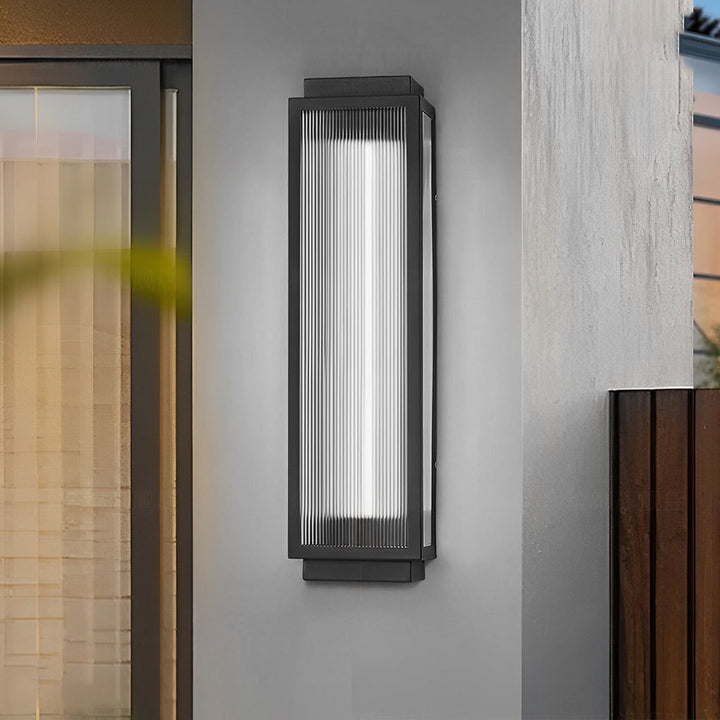 Rectangular Strip Waterproof LED Black Modern Outdoor Wall Lights | Kalsten