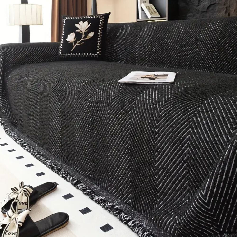 Striped Herringbone Sofa Cover