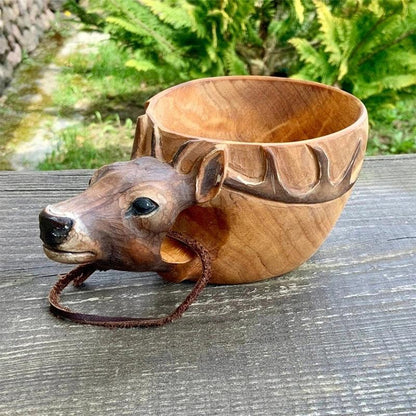 Skanto | Hand-Carved Wooden Head Mug