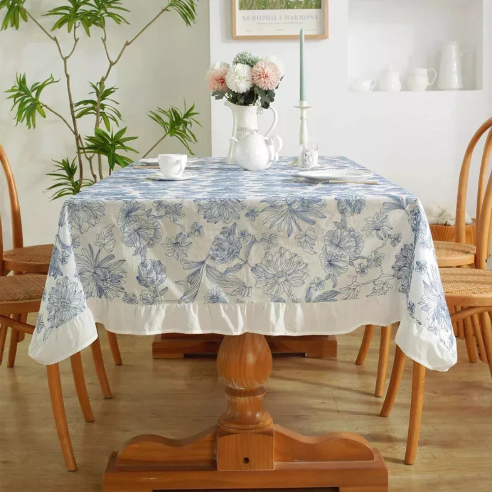 Kalsten | Delfina Blue Floral Lace Tablecloth