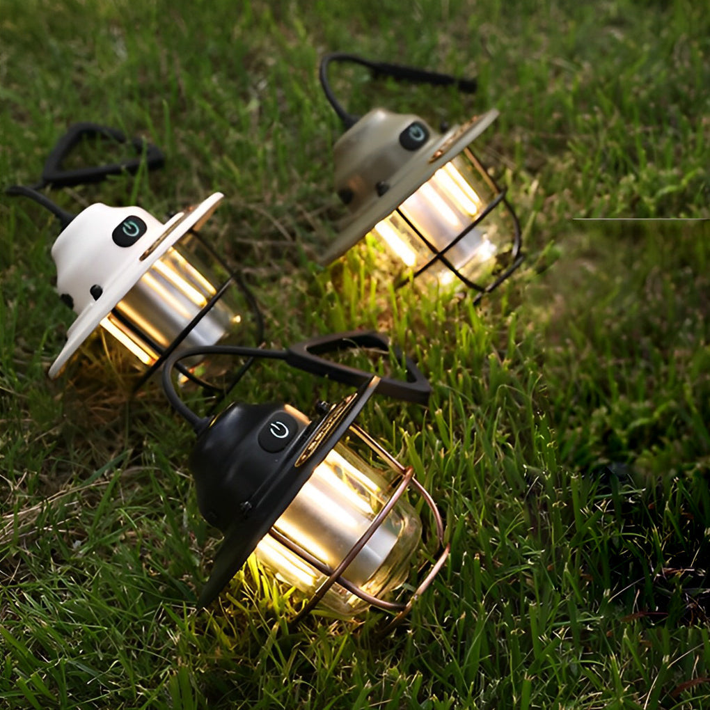 Round LED Waterproof USB Rechargeable Retro Outdoor Light Camping Lamp | Kalsten