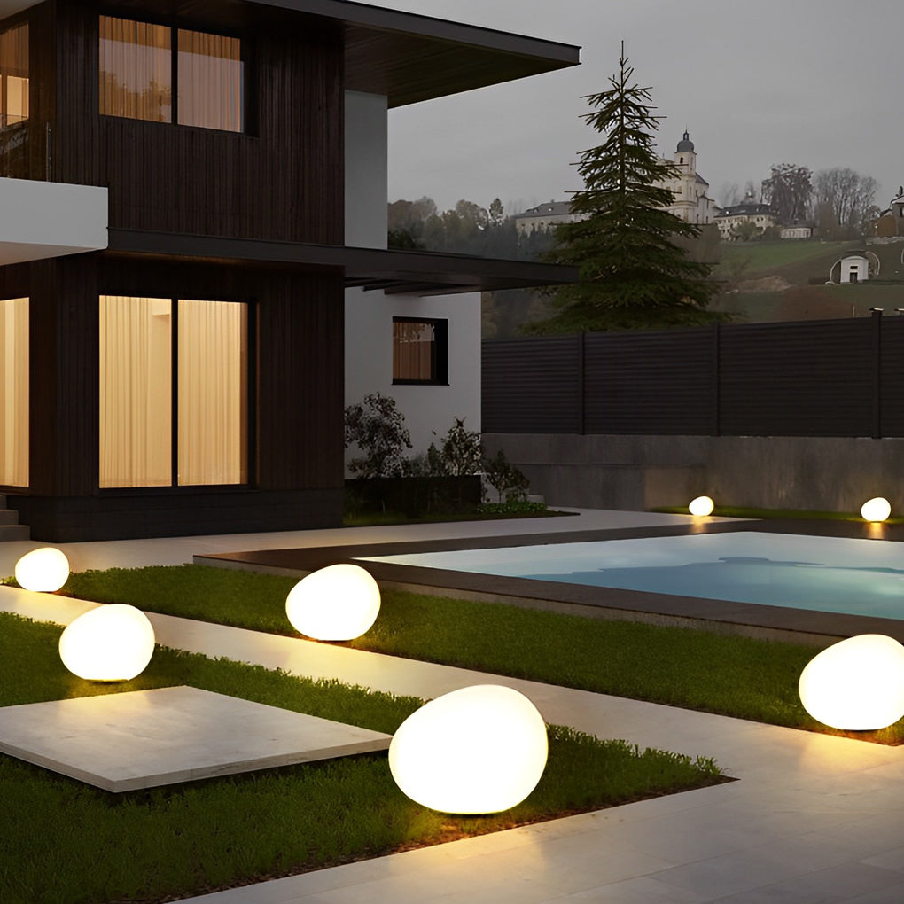 Cobblestone Shaped LED 3 Step Dimming Modern Outdoor Lights Lawn Lamp | Kalsten