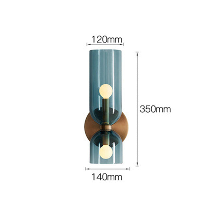 Kalsten | Glass Wall Light With Double Lamp Design