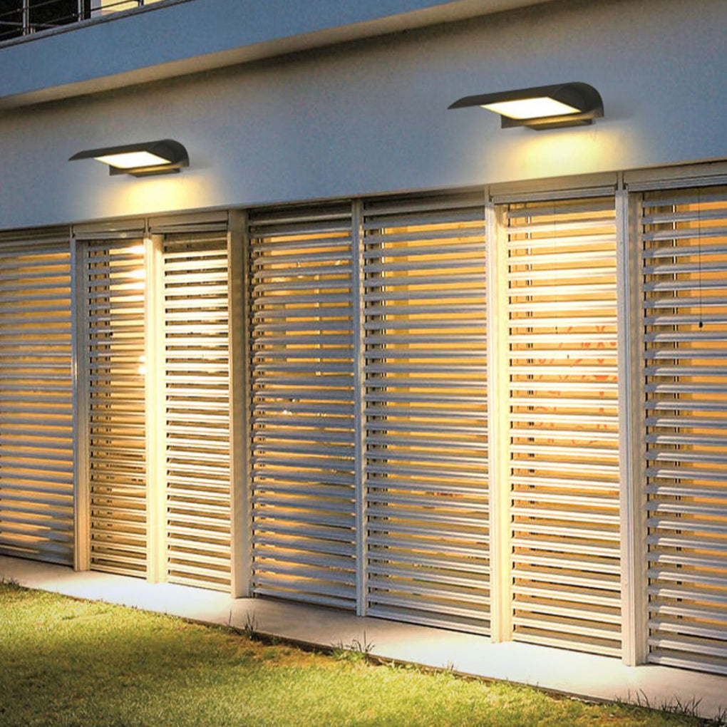 Curved Outdoor Waterproof LED Black Modern Minimalist Wall Lamp Exterior Lighting | Kalsten