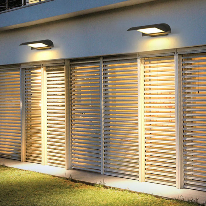 Curved Outdoor Waterproof LED Black Modern Minimalist Wall Lamp Exterior Lighting | Kalsten
