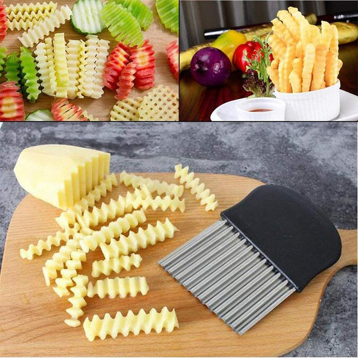 Wavy Blade French Fry Cutter in Stainless Steel | Kalsten