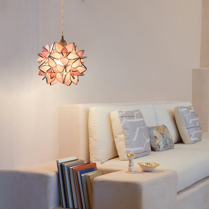 Glass Gardenia Petals Romantic Warm LED French Style Pendant Lights Fixture | Kalsten