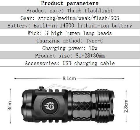 Kalsten | Three-Eyed Monster Mini Flash Super Power Flashlight
