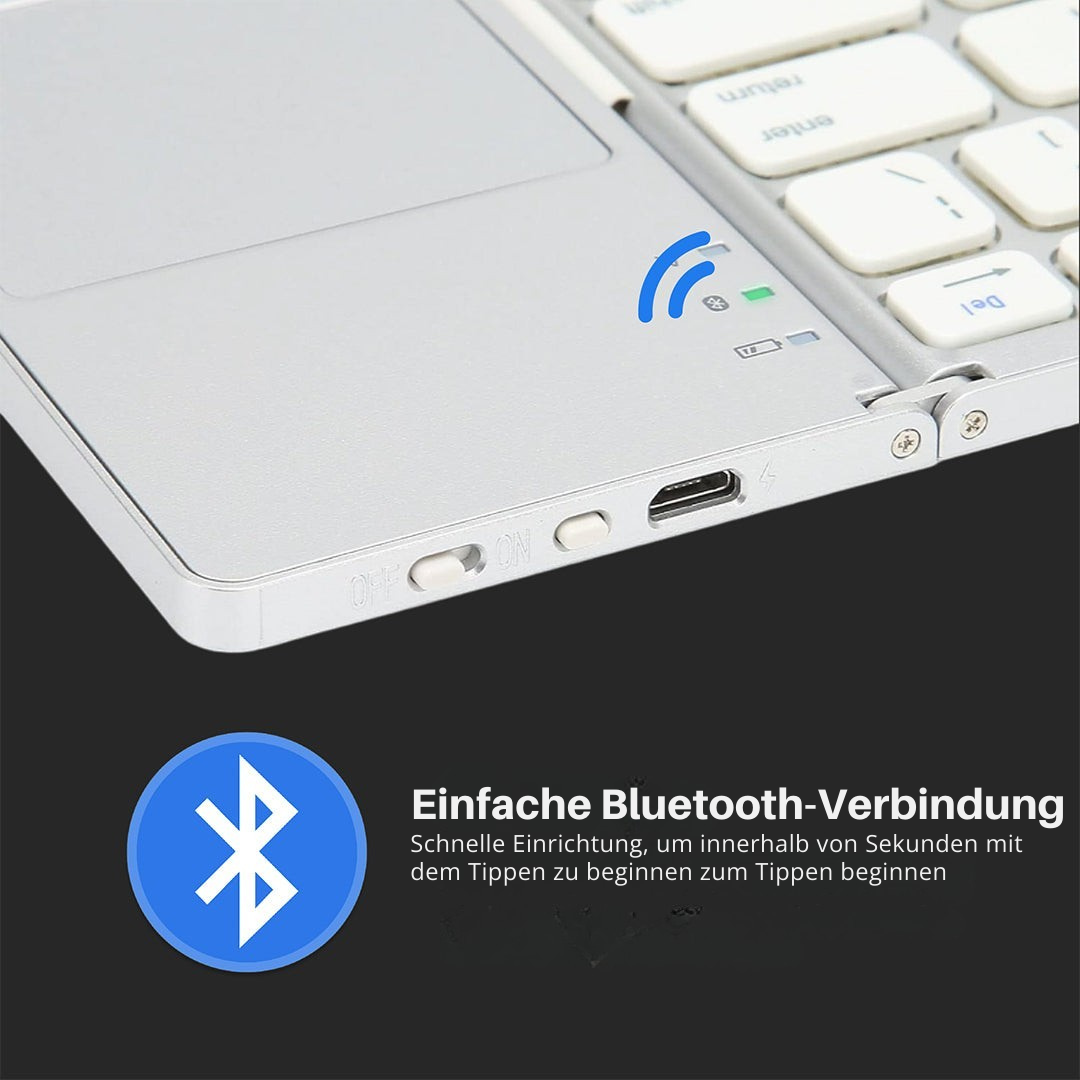 Foldable Bluetooth Keyboard with Touchpad