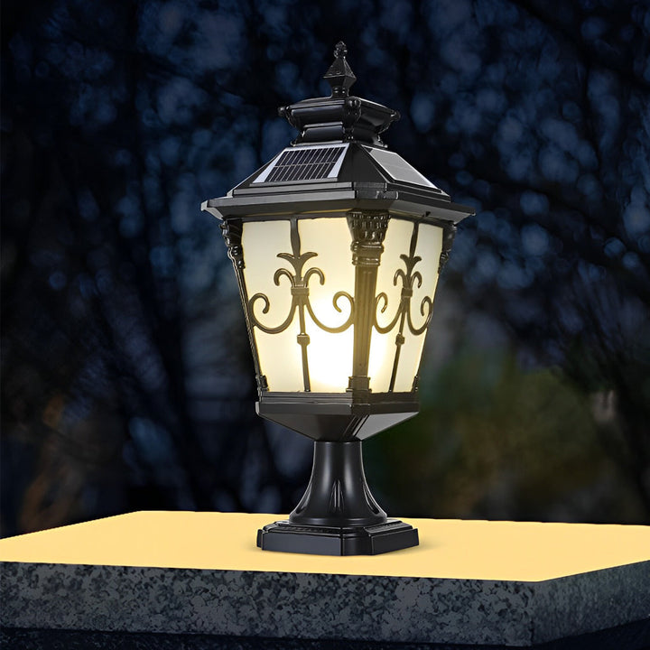 Retro Pattern Waterproof LED European Style Solar Fence Post Lights | Kalsten
