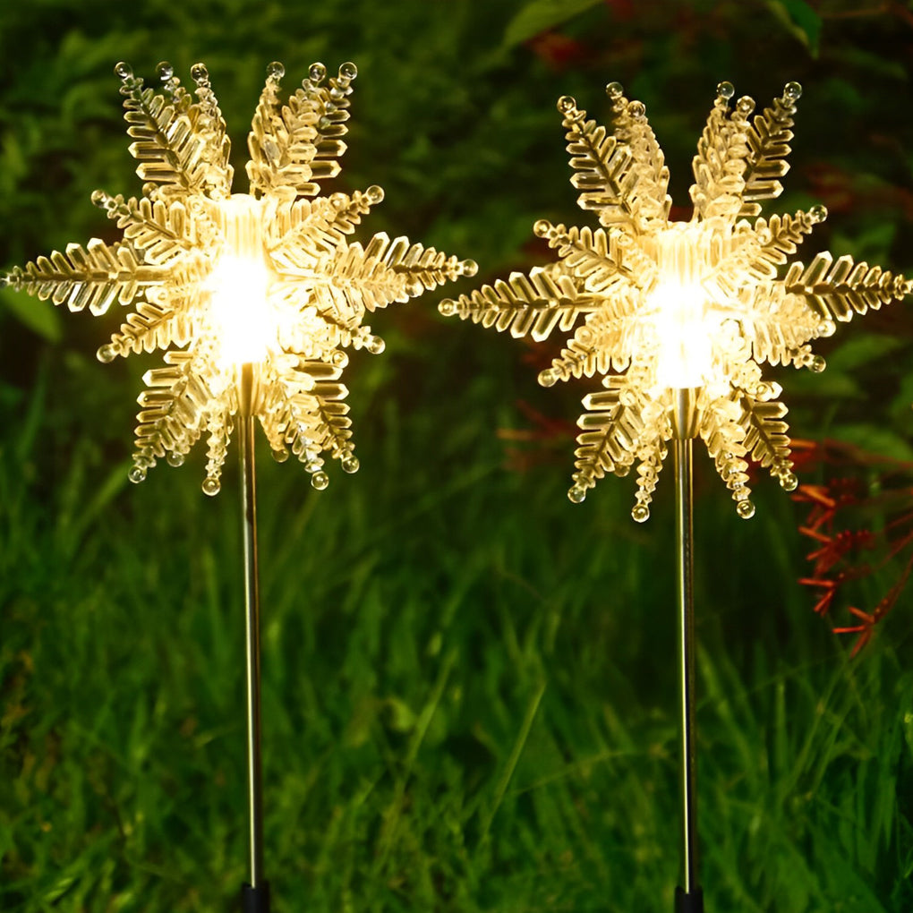 2PCS Creative Snowflakes Decor Waterproof LED Solar Powered Lawn Light | Kalsten