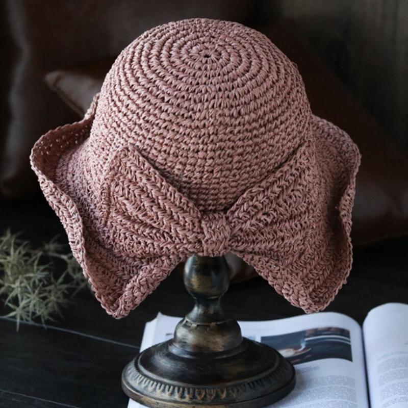 Kalsten | Retro Folding Straw Hat with Bow