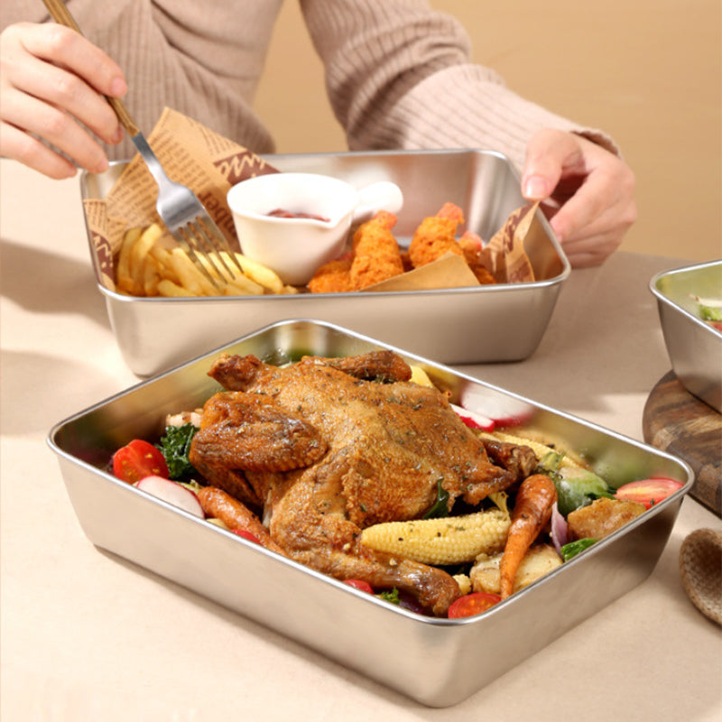 Stainless steel square plate (with lid) | Kalsten