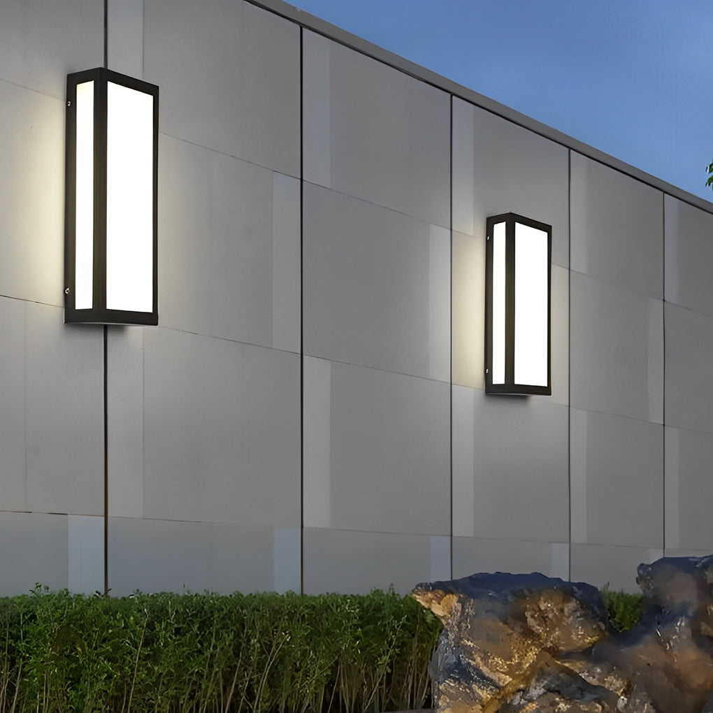 Rectangular LED Waterproof Black Modern Outdoor Exterior Light Wall Lamp | Kalsten