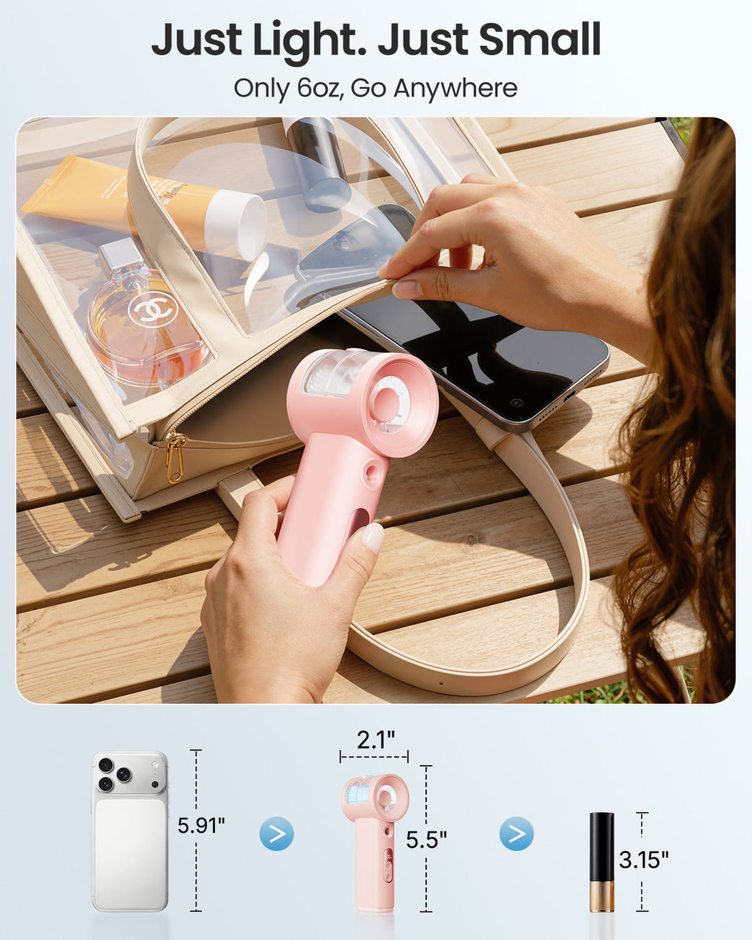 Portable Misting Fan - 5-Speed High-Power Handheld Fan | Kalsten
