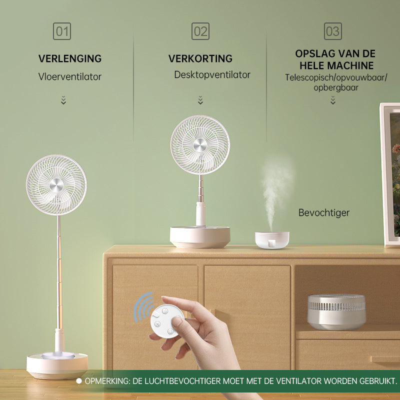 Portable rechargeable telescopic table fan with silent design and height-adjustable | Karnz