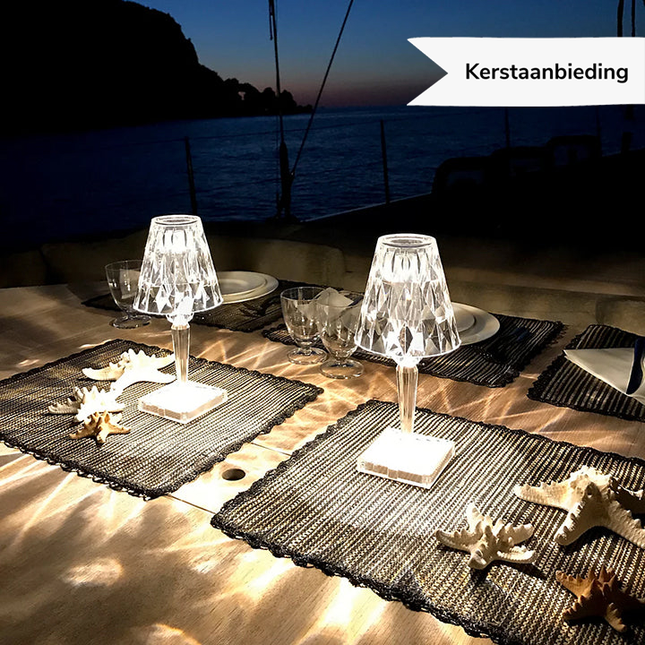 LuxeCrystal Premium LED Table Lamp | Wireless | Dimmable Crystal Lighting | Mood Light & Decoration | Kalsten