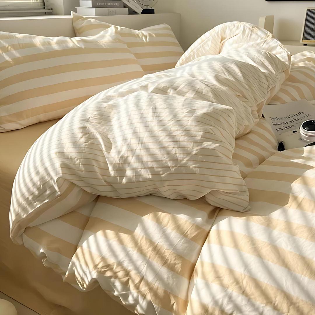 Kalsten | Elenorra Classic Striped Bedding Set 4pcs Duvet Cover Sheet