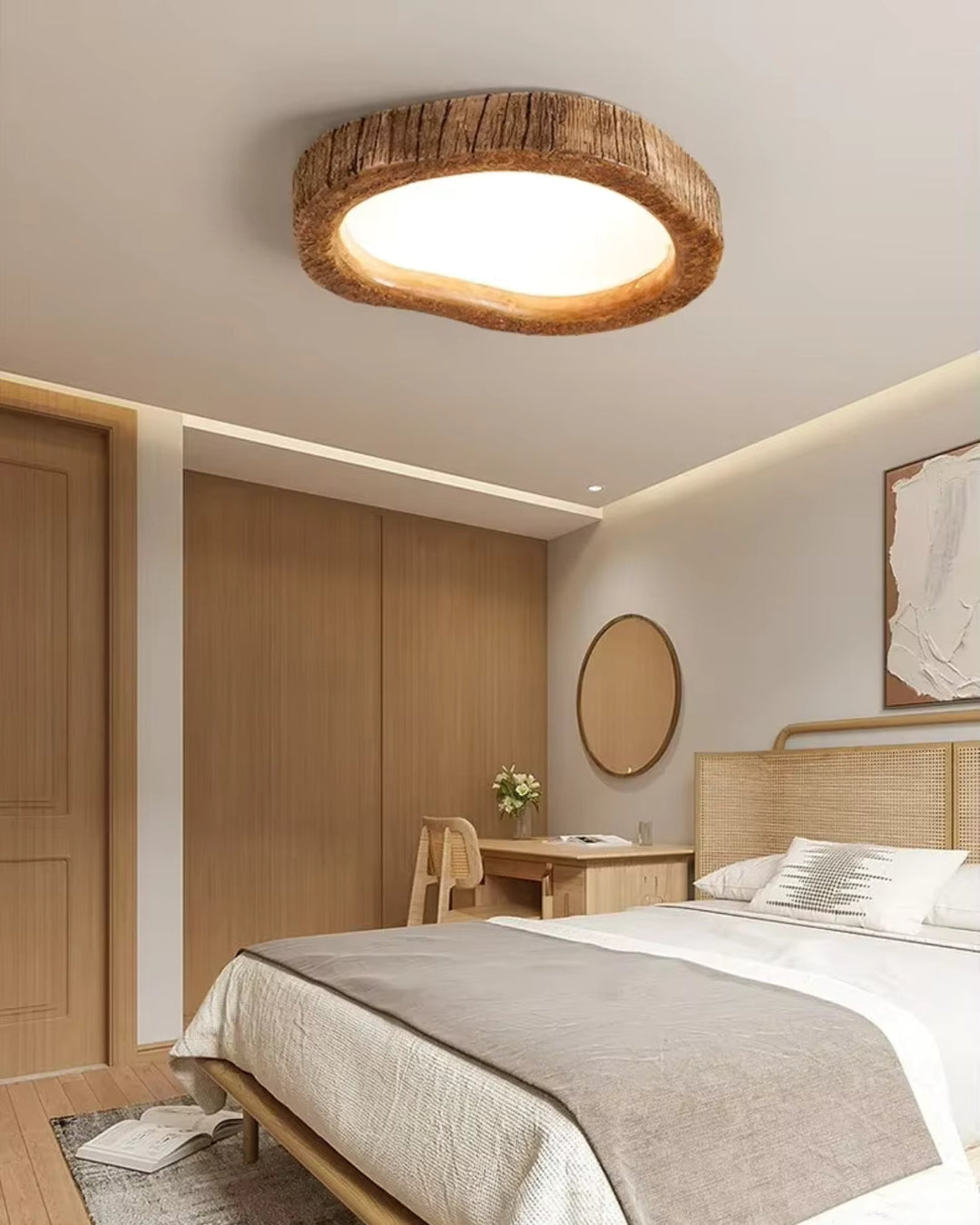 Kalsten | Minimalist Wooden Lamp in Japandi Style with Glow Effect