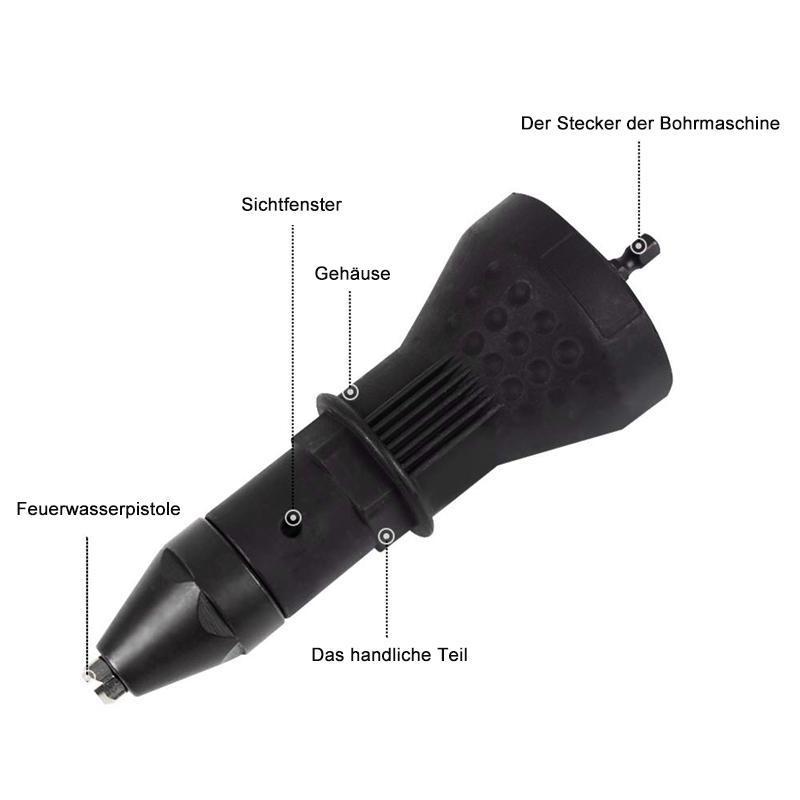 Removable rivet gun drill adapter | Kalsten